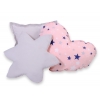 3tlg Kissen-Set auch für Teepee Kinderspiel-Zelt rosa-blaue Sternen/grau