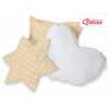 3tlg Kissen-Set - Beige-Punktemuster