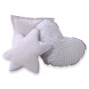 3tlg Kissen-Set - Blumenmuster grau