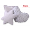 3tlg Kissen-Set - Blumenmuster grau