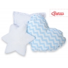 3tlg Kissen-Set - Chevron blau