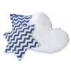 3tlg Kissen-Set - chevron dunkelblau