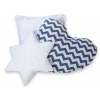 3tlg Kissen-Set - chevron dunkelblau
