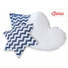 3tlg Kissen-Set - chevron dunkelblau