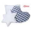 3tlg Kissen-Set - chevron dunkelblau