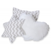 3tlg Kissen-Set - Chevron grau