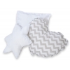 3tlg Kissen-Set - Chevron grau