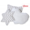 3tlg Kissen-Set - Chevron grau