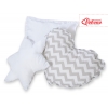 3tlg Kissen-Set - Chevron grau