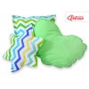 3tlg Kissen-Set - Chevron grün-blau