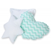 3tlg Kissen-Set - Chevron minze
