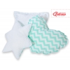 3tlg Kissen-Set - Chevron minze
