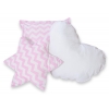 3tlg Kissen-Set - Chevron rosa