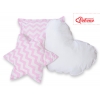 3tlg Kissen-Set - Chevron rosa