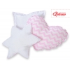 3tlg Kissen-Set - Chevron rosa