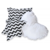3tlg Kissen-Set - Chevron schwarz