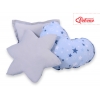 3tlg Kissen-Set für Teepee Kinderspiel-Zelt blaue Sternen/grau