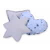 3tlg Kissen-Set für Teepee Kinderspiel-Zelt blaue Sternen/grau