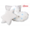 3tlg Kissen-Set - Grau-blaue Sternen/grau