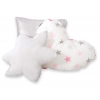 3tlg Kissen-Set - Rosa-grauen Sternen/grau