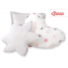 3tlg Kissen-Set - Rosa-grauen Sternen/grau
