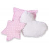 3tlg Kissen-Set - Rosa-Punktemuster