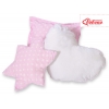 3tlg Kissen-Set - Rosa-Punktemuster