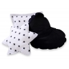 3tlg Kissen-Set - Schwarze Sternchen/Schwarz