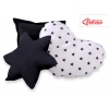 3tlg Kissen-Set - Schwarze Sternchen/Schwarz