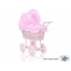 Altrosa Retro Puppenwagen Bettwäsche Rosa Punktmuster nr 81699-553