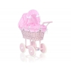 Altrosa Vintage Puppenwagen Bettwäsche Rosa Kariert nr 81699-377