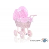 Altrosa Vintage Puppenwagen Rosa mit Punktmuster Weiß nr 81699-530