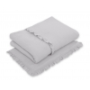Baby Bettwäsche Set MUSSELIN 2-tlg mit Rüsche – grau