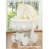 Bollerwagen mit großen Rädern Creme Herzen