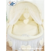Baby Bollerwagen mit Haube - Amelie creme mit großen Rädern