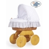 Baby Bollerwagen mit Haube Hannah Grau Weiß Stubenwagengarniturnr 50102-902*