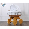 Baby Bollerwagen mit Haube Hannah Grau Weiß Stubenwagengarniturnr 50102-902*