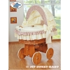 Baby Bollerwagen mit Rollen mit Haube - Bär mit Schleife braun