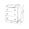 Baby Kommode mit Wickelaufsatz Classic  6001