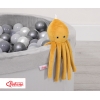 Baby Kuscheltier Krake mit Rassel - honiggelb