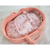 Baby-Puppen-Wickeltuch - Ballerinen rosa