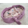 Baby-Puppen-Wickeltuch - Eulen creme