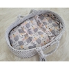 Baby-Puppen-Wickeltuch - Igel grau