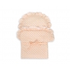 Baby-Puppen-Wickeltuch - Rosette pfirsich