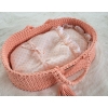 Baby-Puppen-Wickeltuch - Rosette pfirsich
