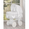 Baby Stubenwagen mit Haube- Amelie graue Tupfen auf weiß