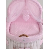 Baby Stubenwagen mit Haube- Amelie Rosa-Punktmuster