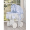 Baby Stubenwagen mit Haube- Amelie weiße Tupfen auf blau