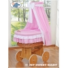 Stubenwagen für Mädchen Pink Himmel Bezug