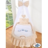 Baby Stubenwagen mit Himmel - Eulen Bigi Zibi & Adele beige